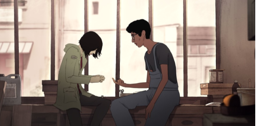 프랑스 애니메이션 <내 몸이 사라졌다> 중 한 장면. 가브리엘과 나우펠.