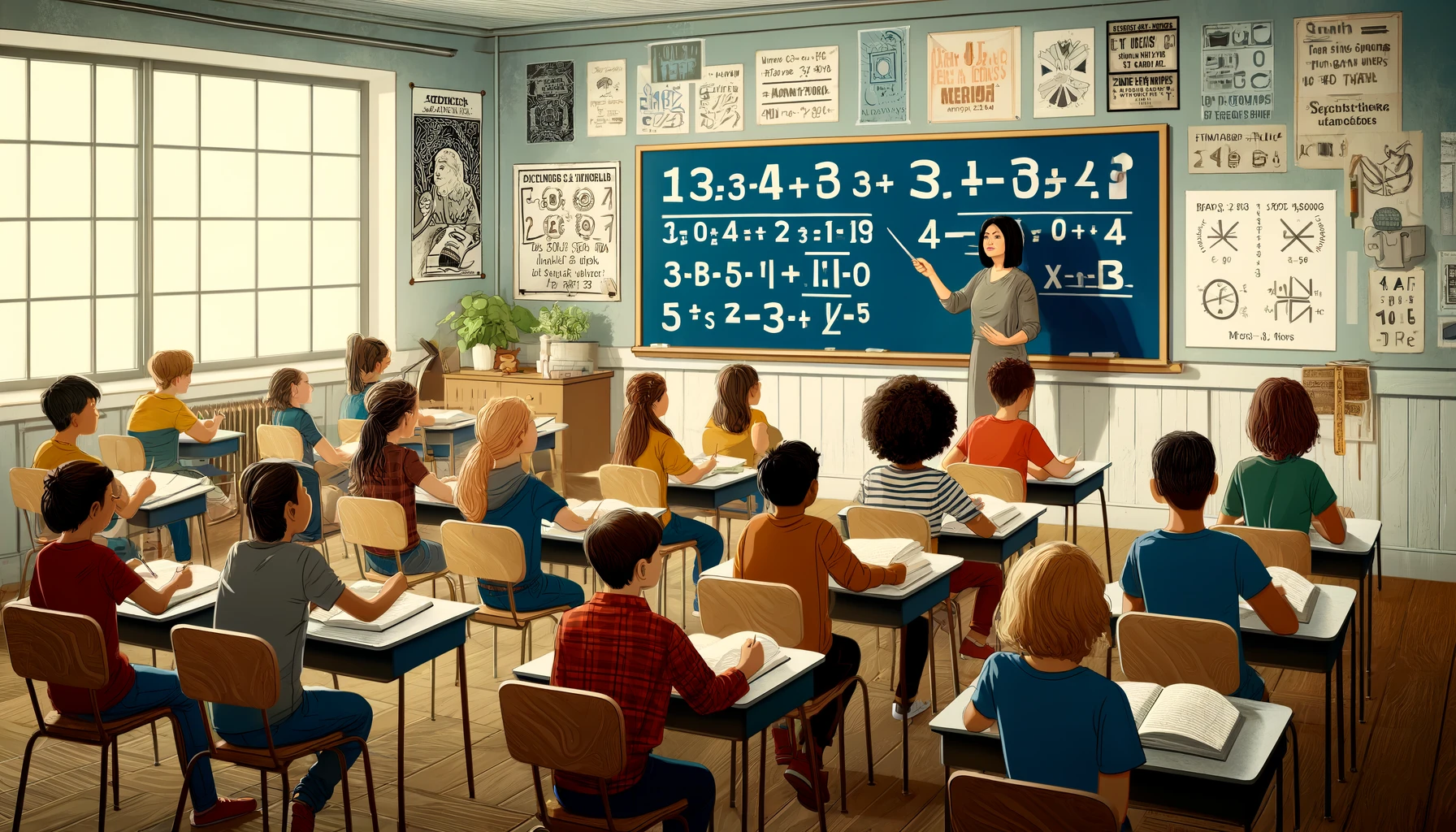 정수와 소수를 배우는 학생