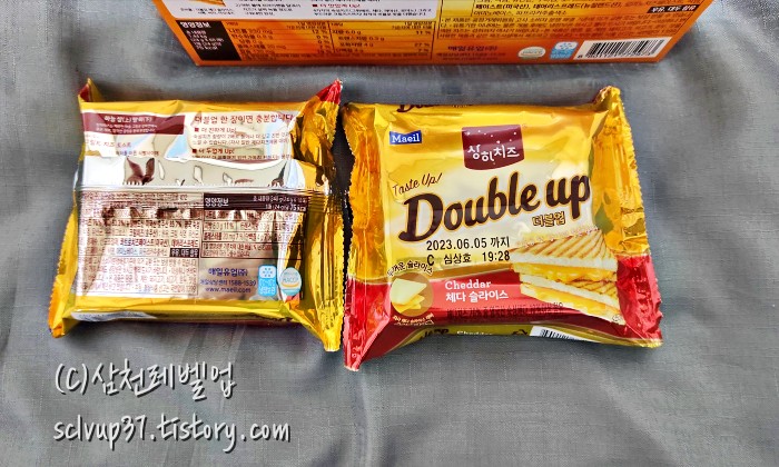 코스트코 더블업치즈 매일 상하체다치즈 1봉지 앞뒤