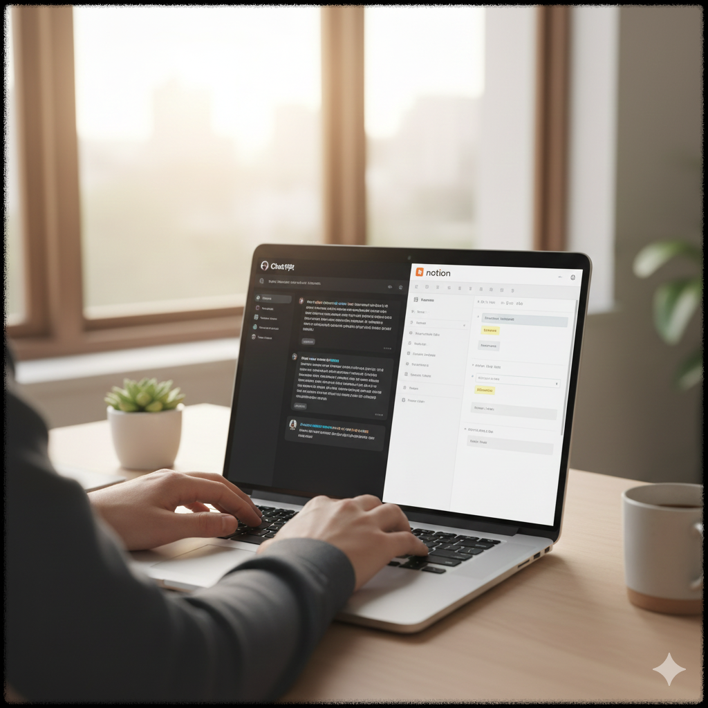 AI를 활용해 SEO 콘텐츠 초안을 작성하는 모습