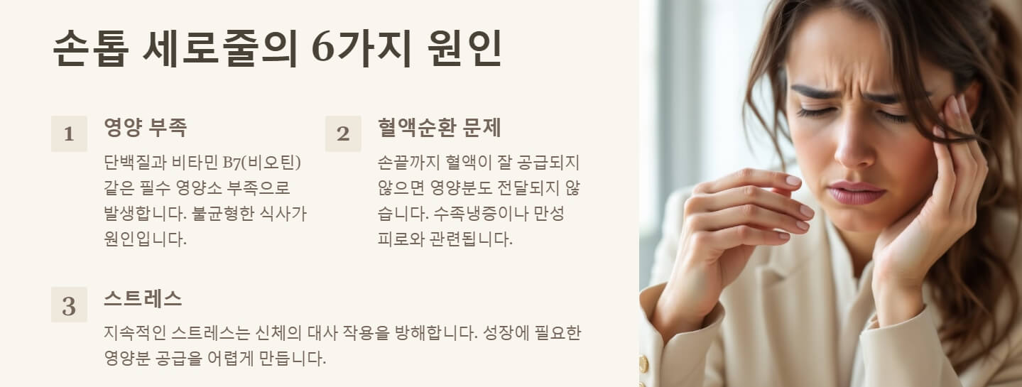 손톱에 세로줄이 생기는 이유