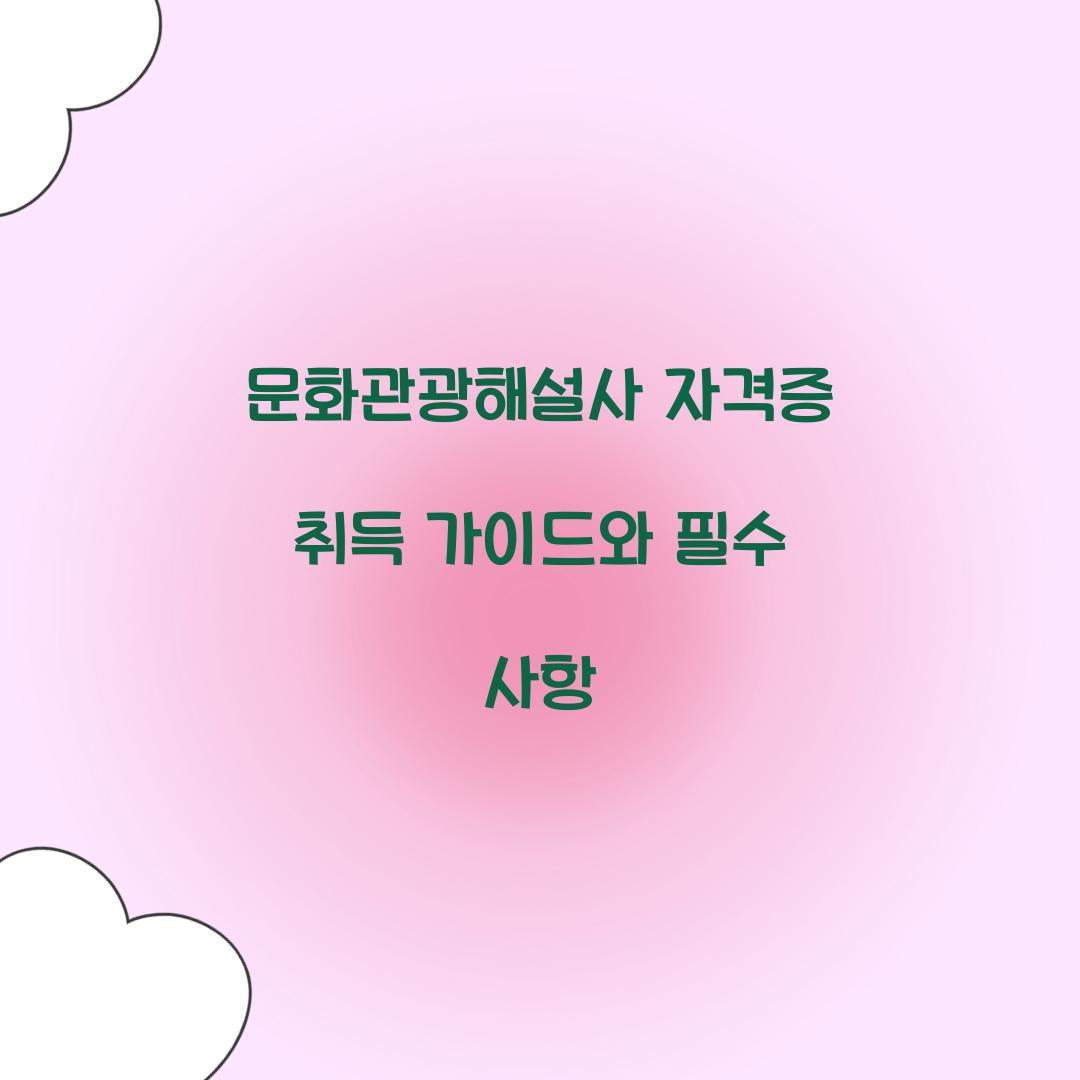 문화관광해설사 자격증