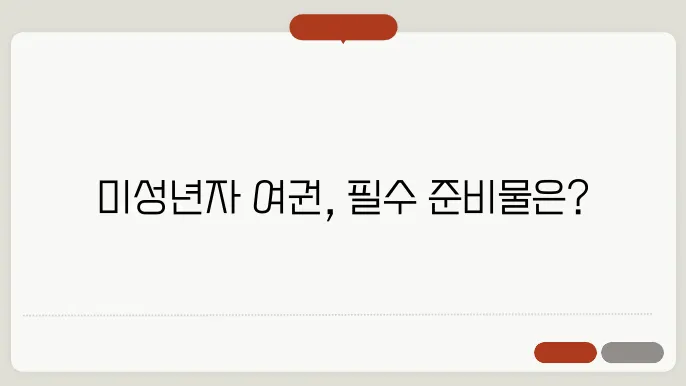미성년자 여권 재발급 준비물