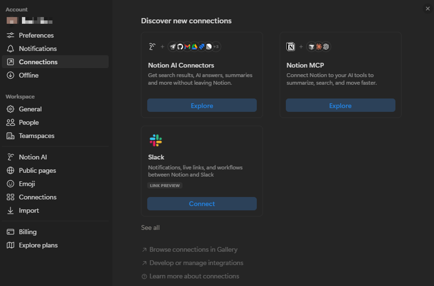 Connection options