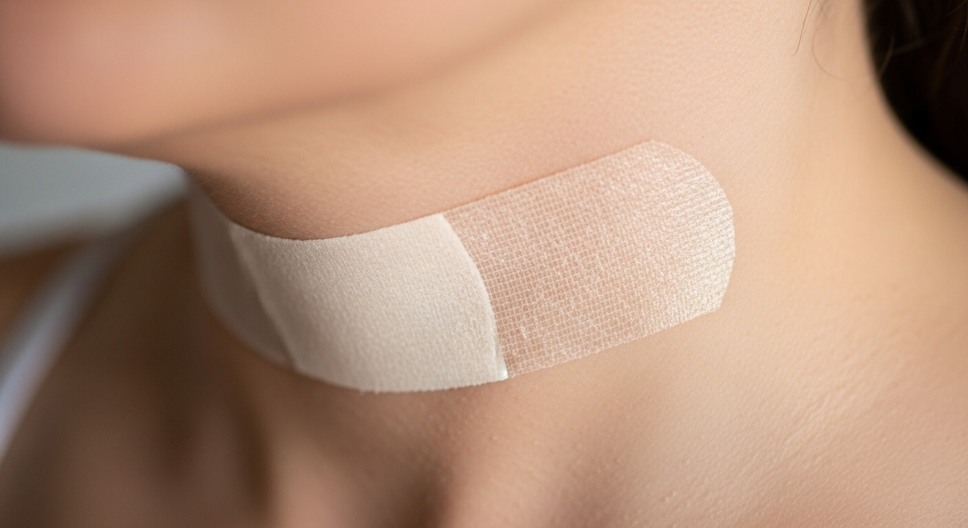 목 쥐젖 (섬유종) 제거 시술 후 피부 관리 : 재생 연고 , 테이프 부착