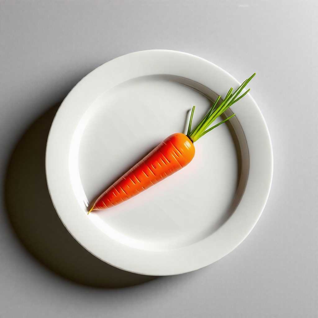흰 접시에 당근 담겨 있다.
