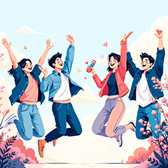 국가장학금 신청을 세레머니로 표현한 장면