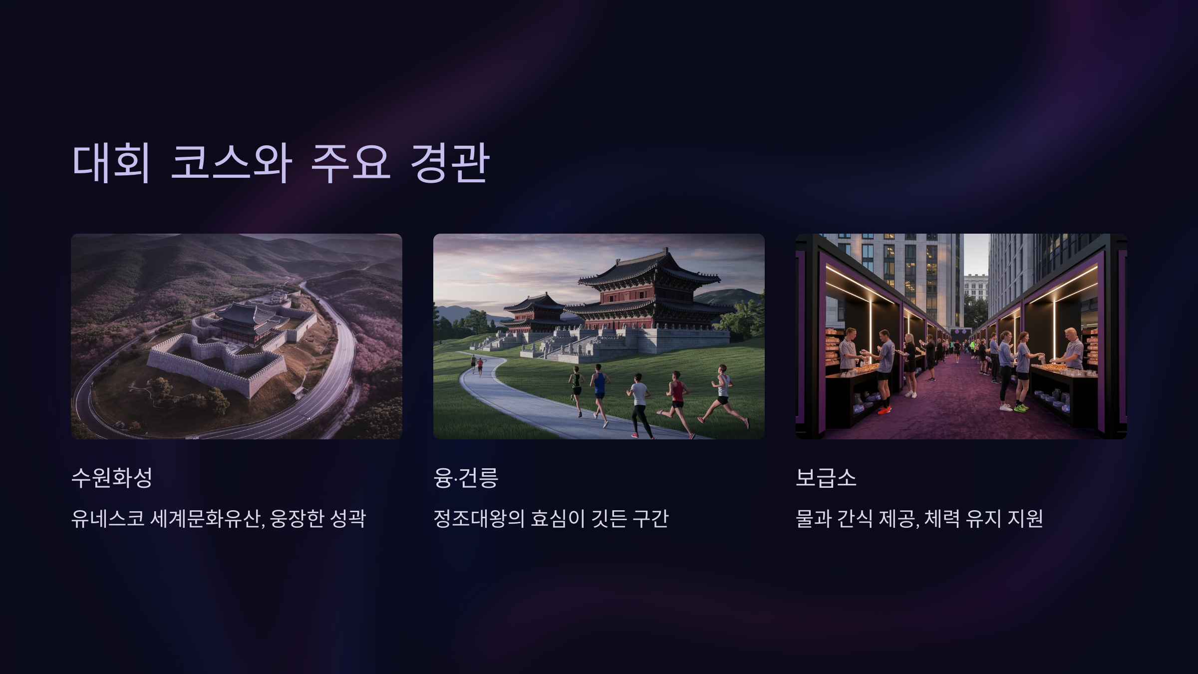 대회 코스와 주요 경관