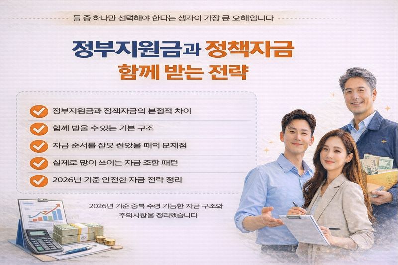 정부지원금과 정책자금 함께 받는 전략