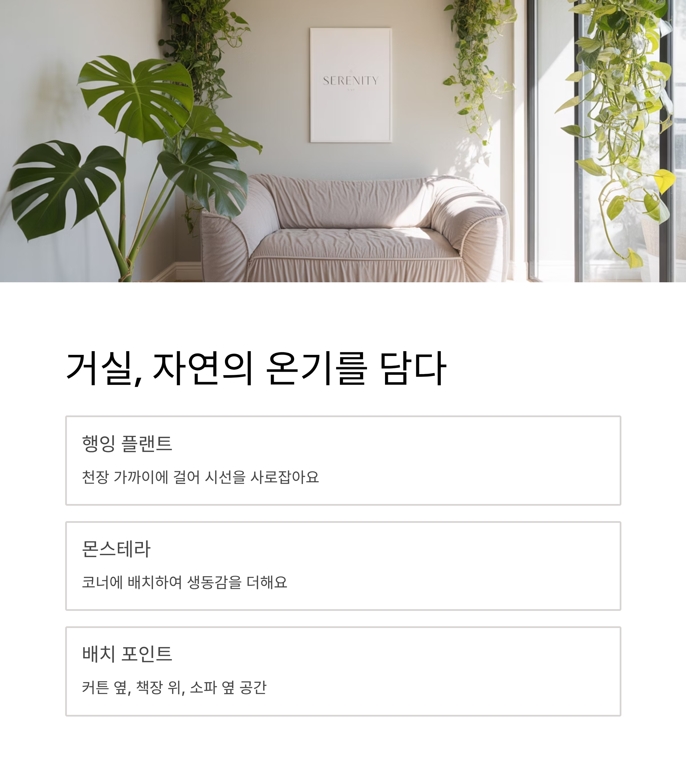 거실 자연의 온기를 담다