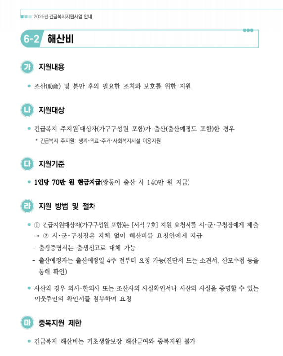 긴급복지해산비지원신청방법