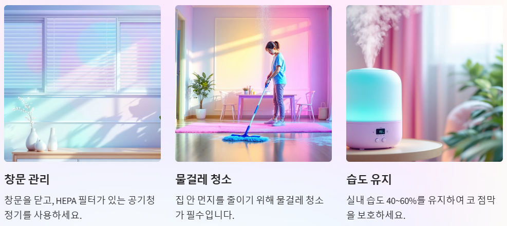 실내에서 꽃가루 차단하는 방법