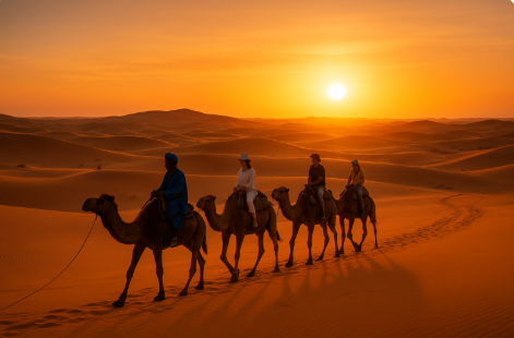 사하라 사막 낙타 트레킹 관련 이미지