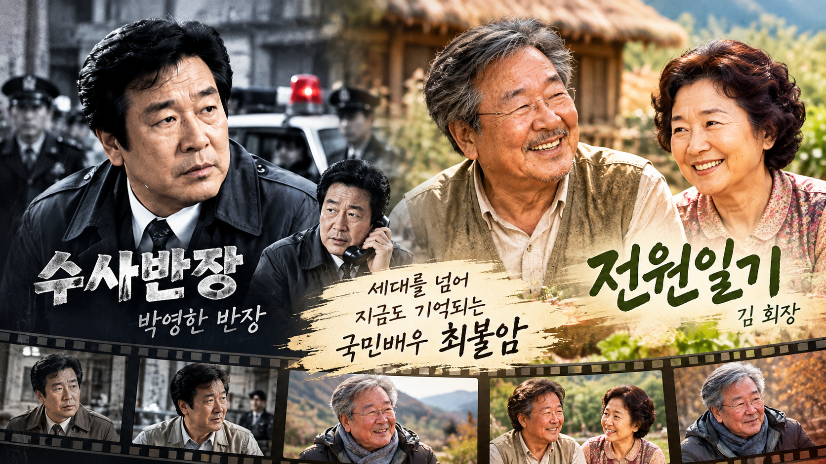 최불암 대표작 수사반장 박영한 반장과 전원일기 김 회장, 67년 연기 인생