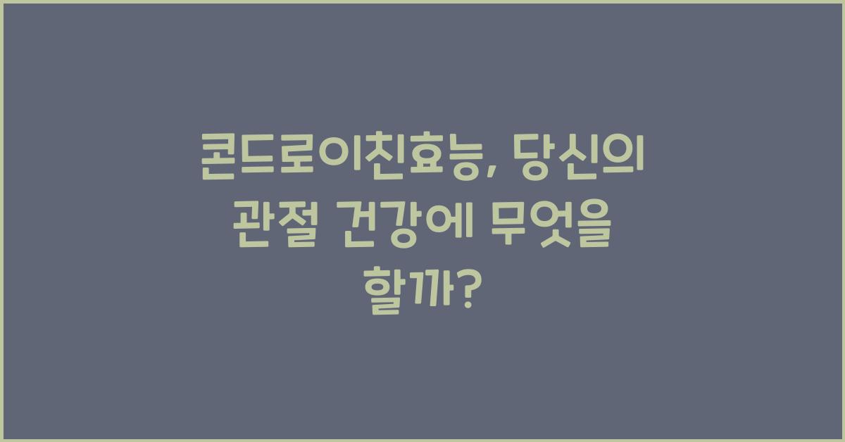 콘드로이친효능