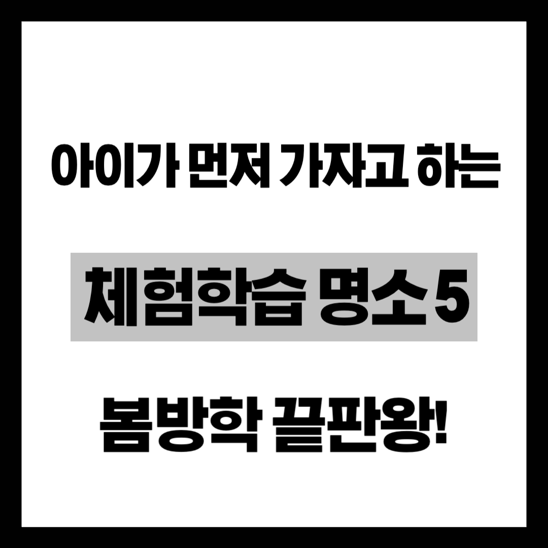 "주말에 뭐 하지?" 봄방학 아이와 가기 좋은 국내 체험학습 명소 TOP 5