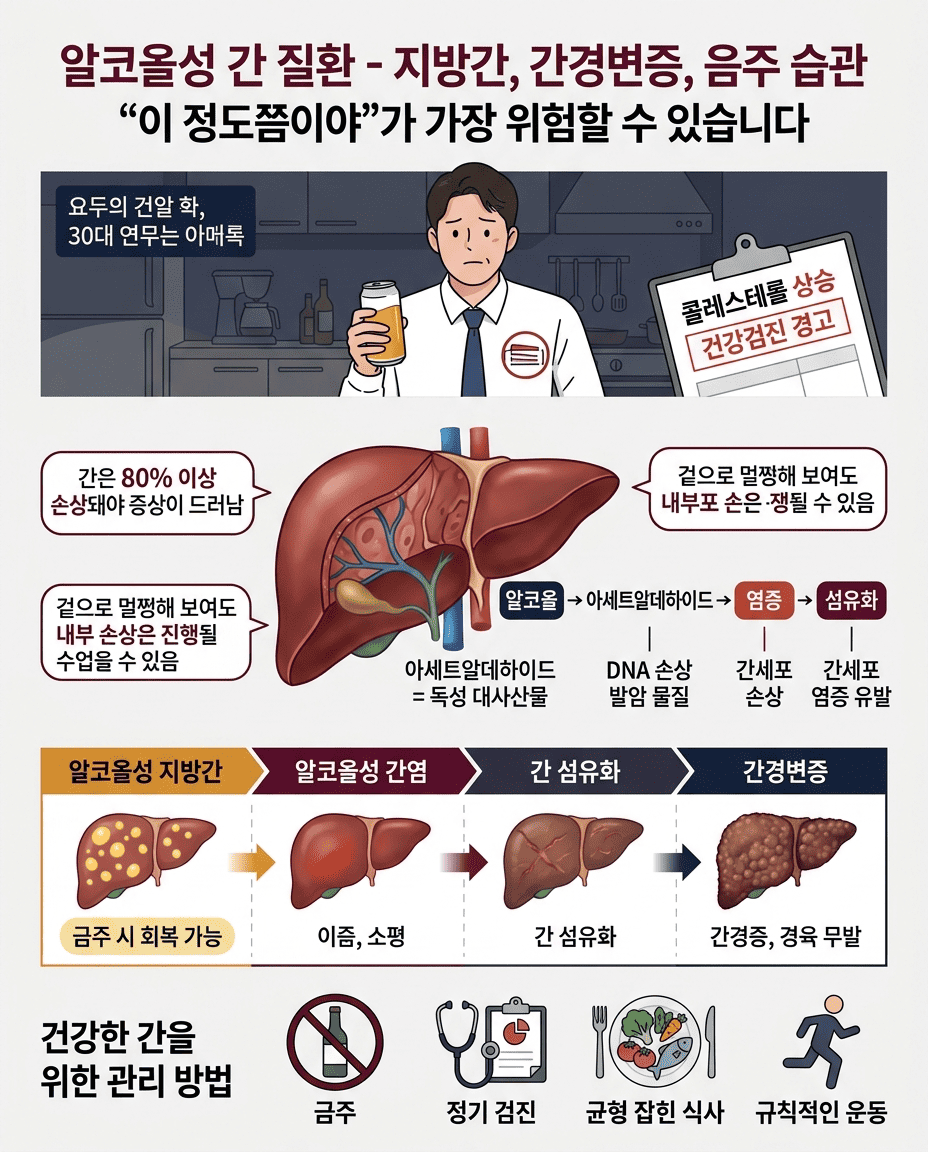 알코올성 간 질환 (지방간, 간경변증, 음주 습관)