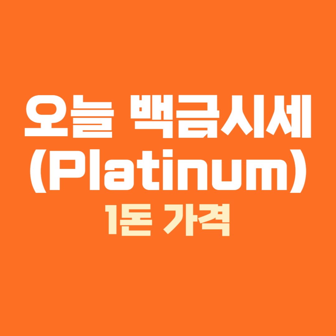 오늘 백금시세 platinum 1돈 가격