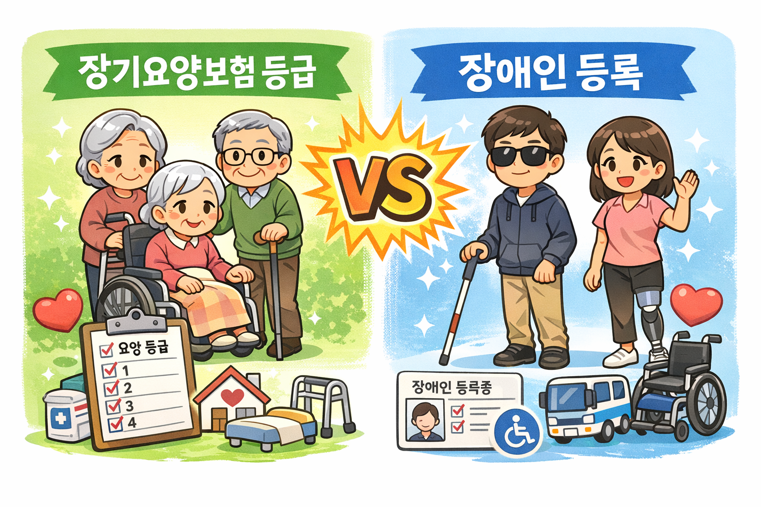 장기요양보험 등급과 장애등급 등록