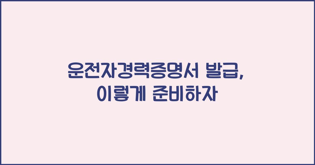 운전자경력증명서 발급