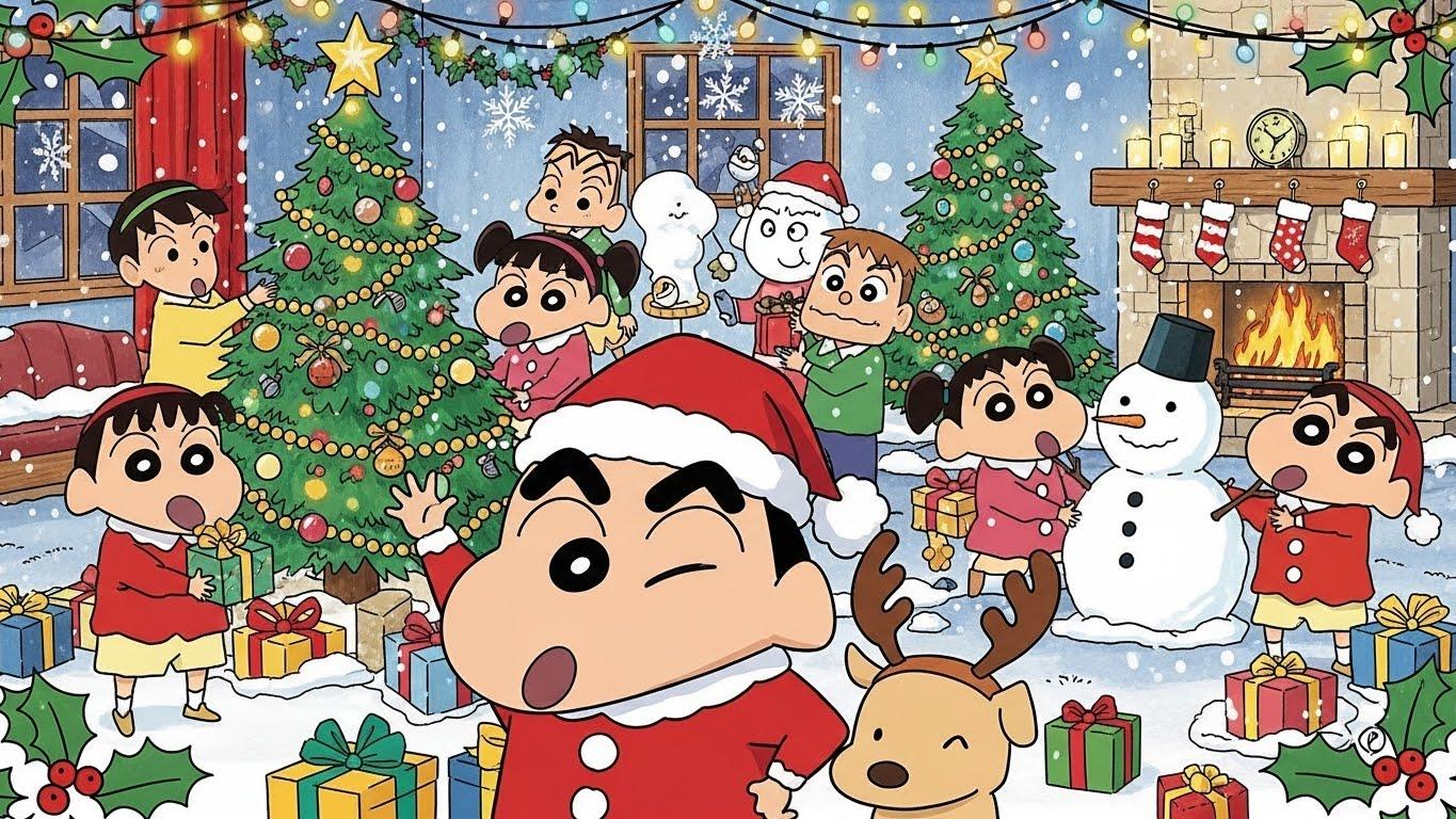 크리스마스 짱구 배경