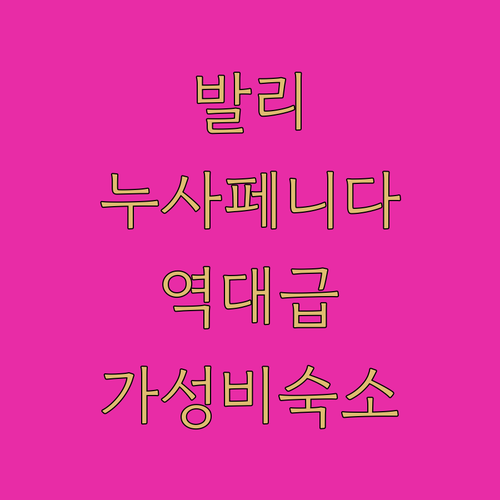 인도네시아 발리 누사 페니다 숙소 추..