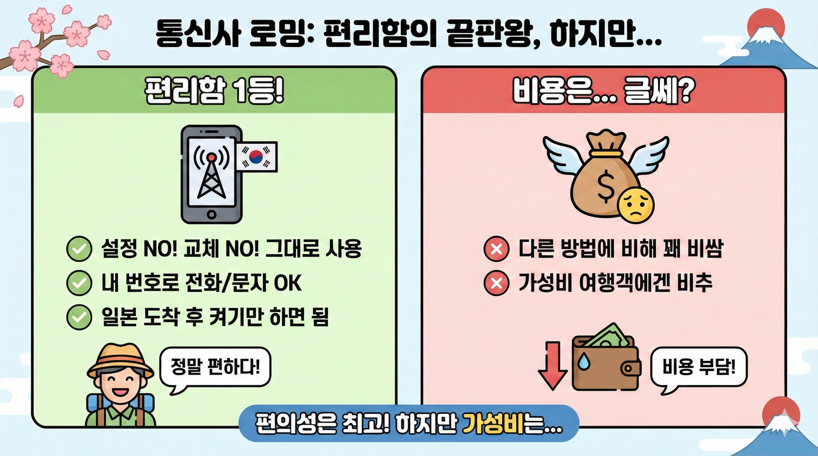 통신사 로밍 장단점