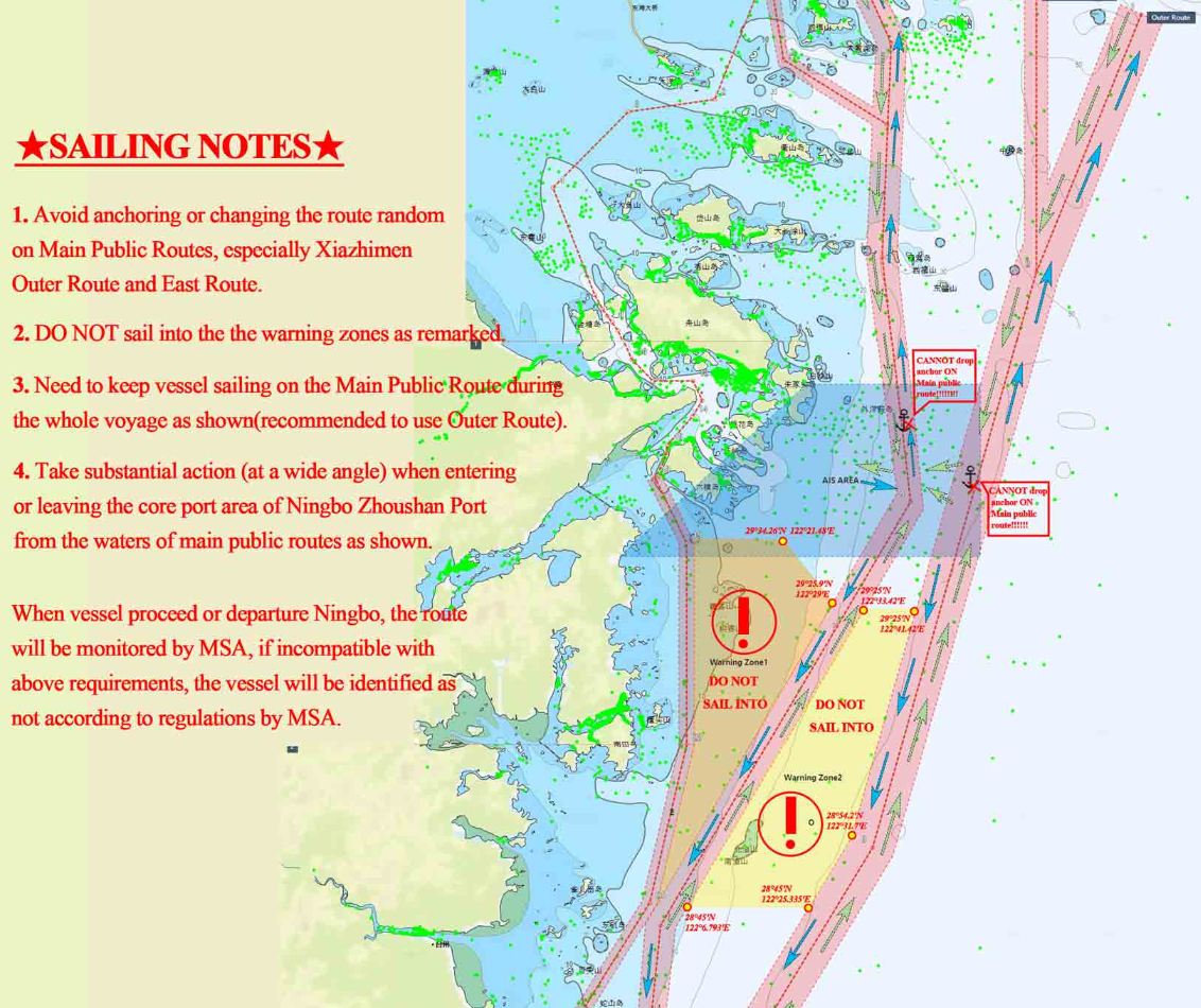 NINGBO COASTAL SAILING INFORMATION