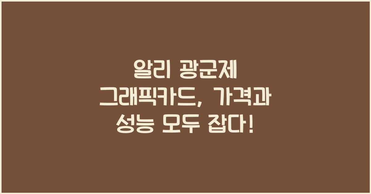 알리 광군제 그래픽카드