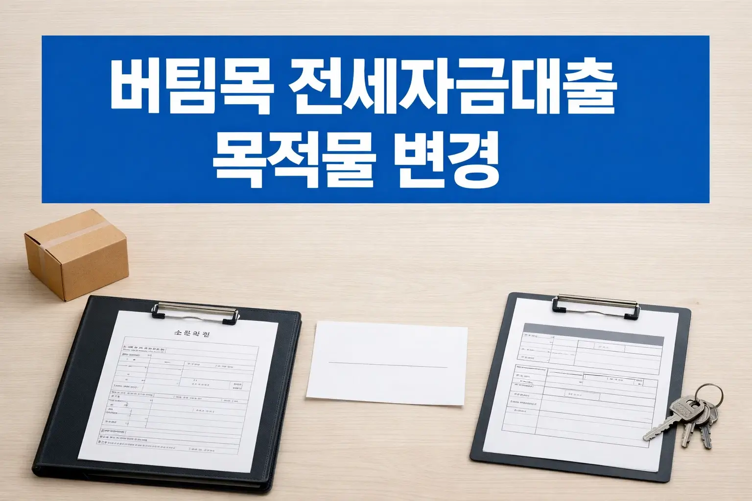 버팀목 전세자금대출 목적물 변경이 가능한지 먼저 확인할 때 새 집과 기존 서류 상황을 함께 점검하도록 정리한 이미지