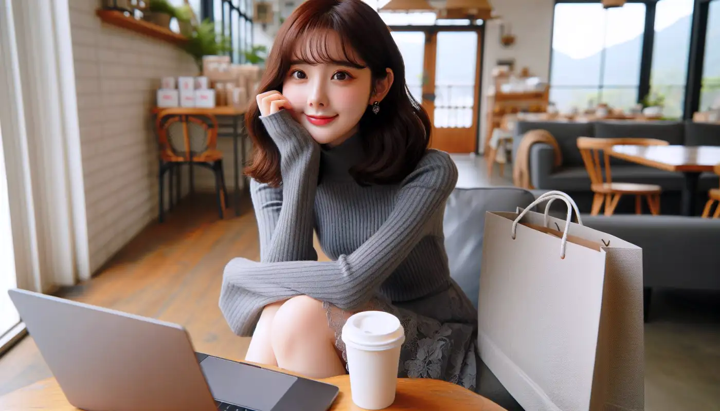 타오바오-직배송-조회-방법을-알아보는-여성의-모습