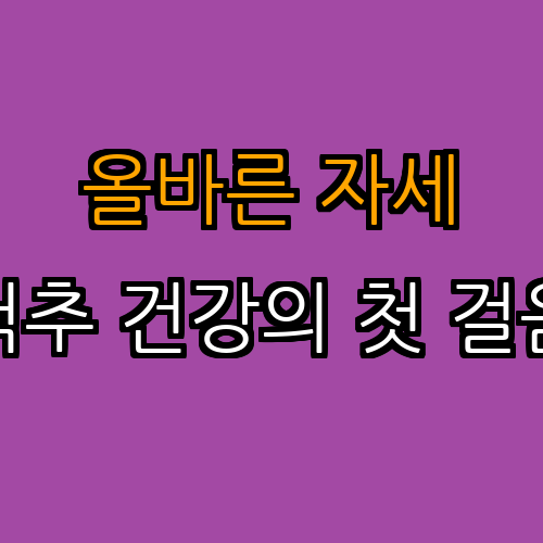 1. 올바른 자세 (척추 건강을 위한 기본)