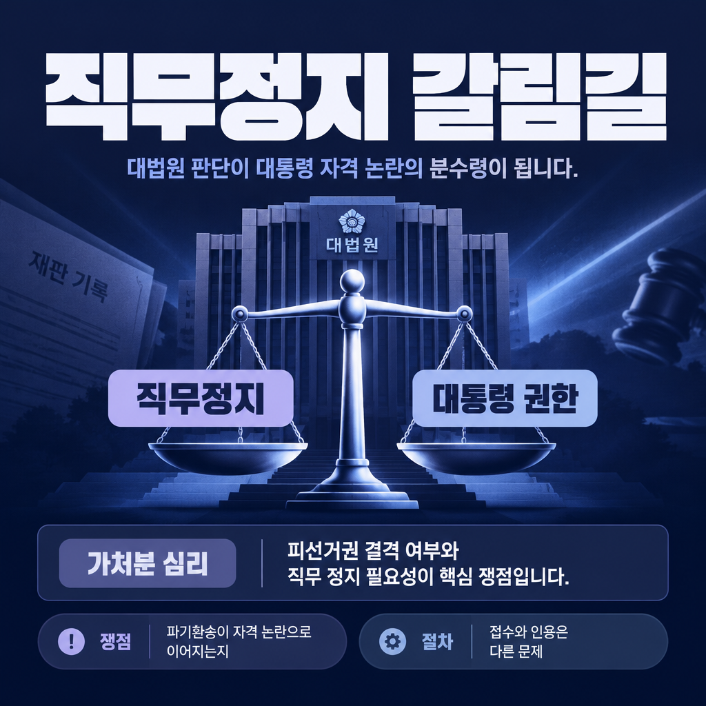 직무정지 갈림길