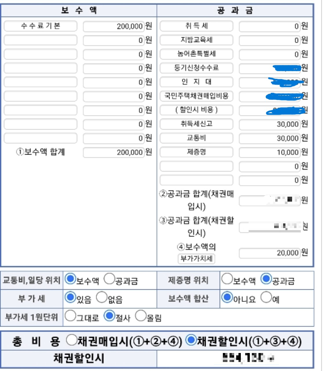 소유권이전등기 법무비