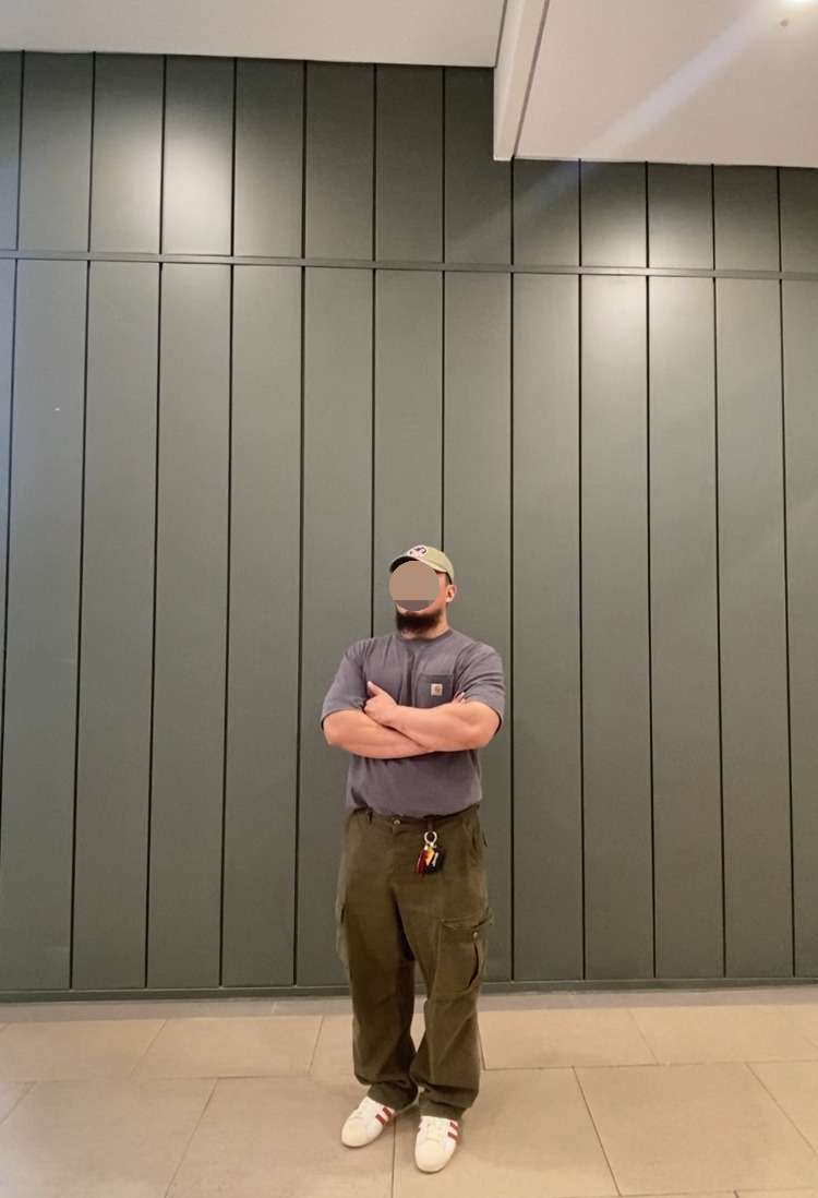 데일리룩(2025. 7. 18.)폴로랄프로렌 더블알엘 RRL 가먼트 다잉 트윌볼캡 카키, 칼하트 포켓티 반팔 K87 차콜, 프리즘웍스 카고 팬츠 카키, 아디다스 슈퍼스타 82 레드