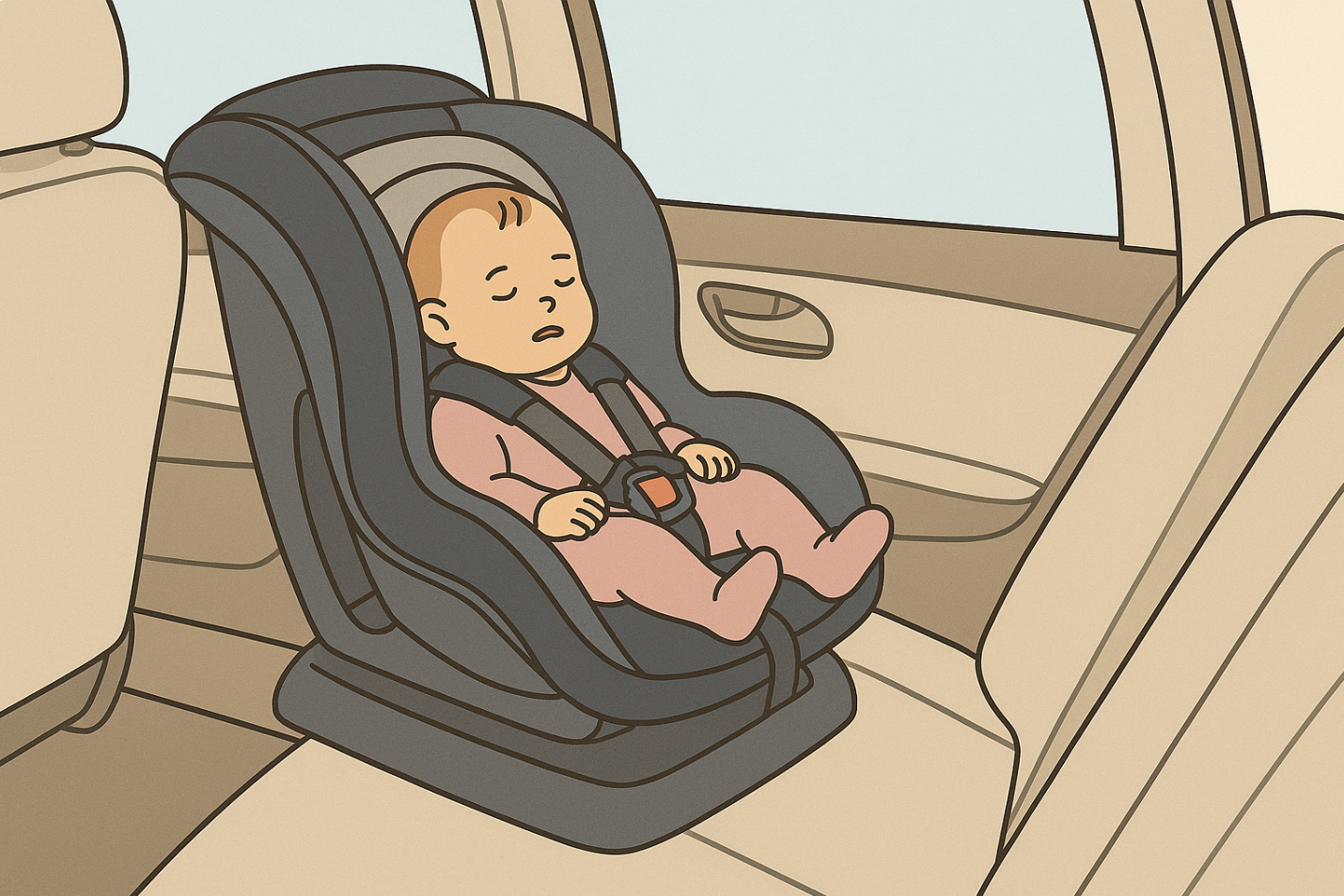 신생아 카시트 하고있는 모습 사진