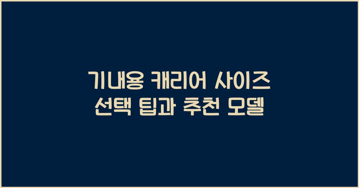 기내용 캐리어 사이즈