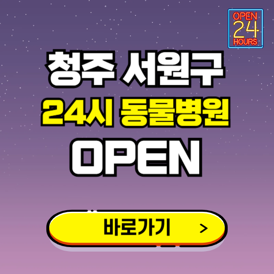청주시 서원구 24시 동물병원 진료하는 곳 ❘ 설날 휴일 야간 심야 문여는곳 찾기 ❘ 응급진료