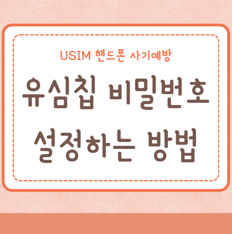 유심칩 비밀번호 암호 설정하는 방법
