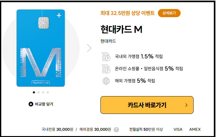 현대카드M 추천과 혜택 , M포인트 전환 사용처