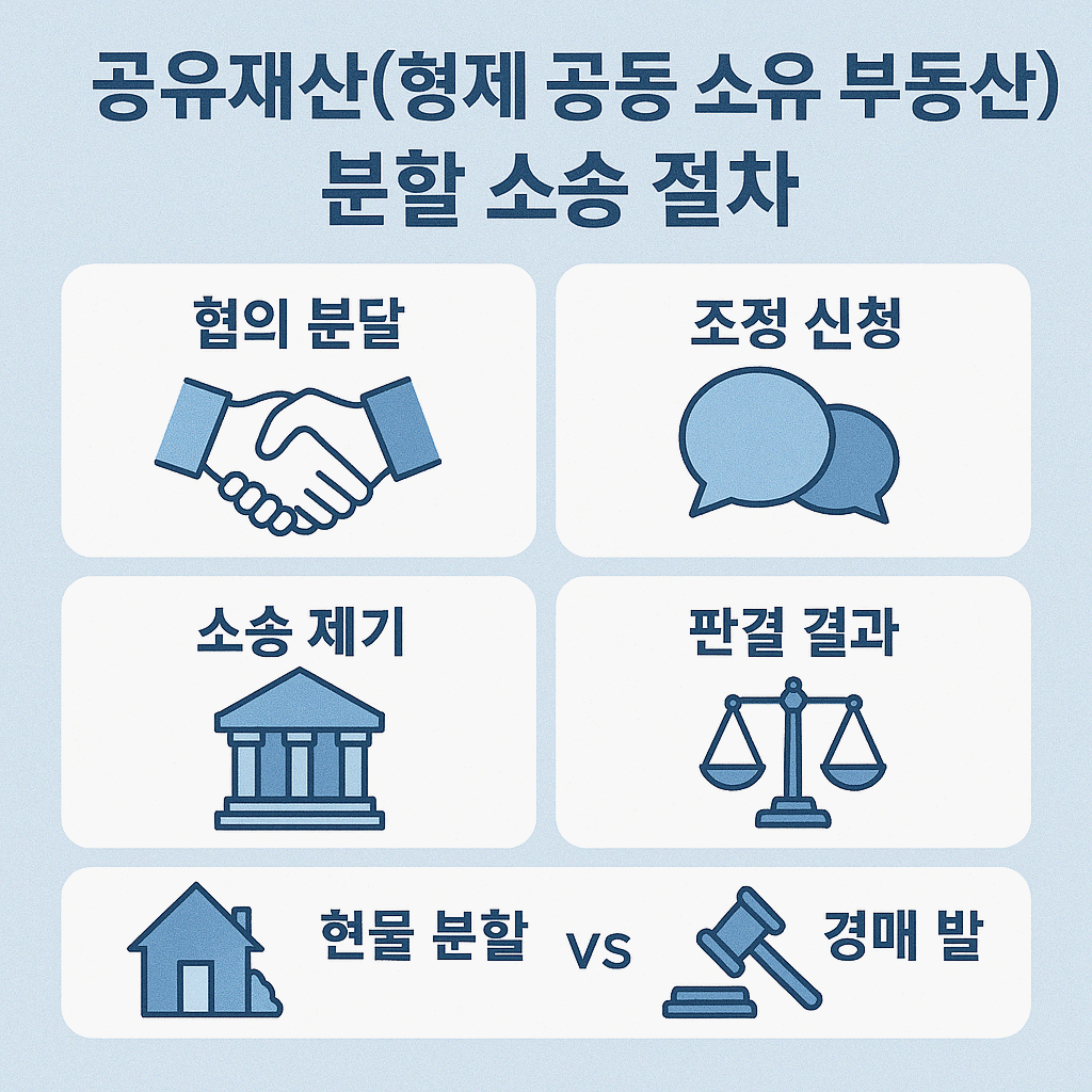 공유재산(형제 공동 소유 부동산) 분할 소송 절차