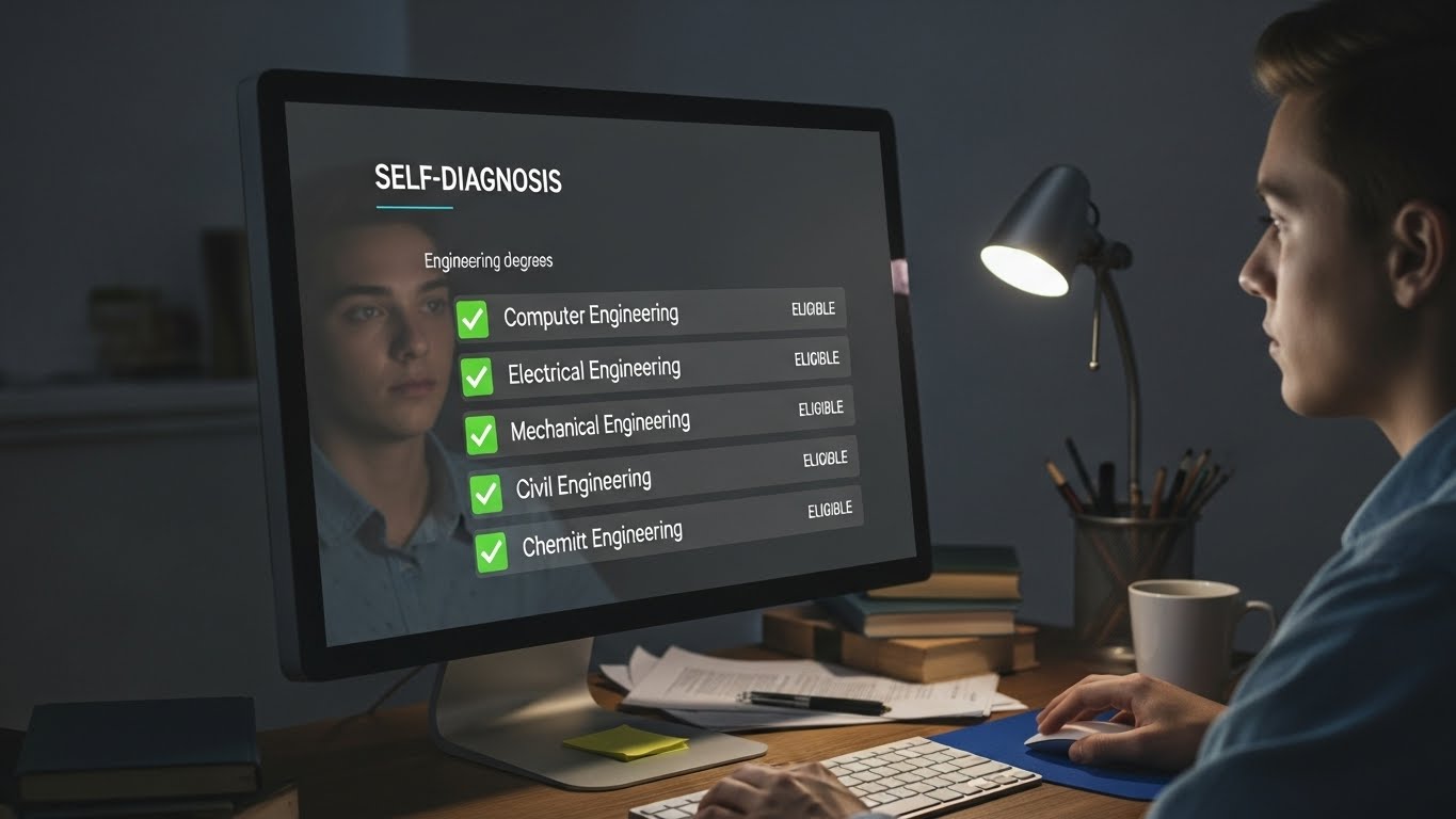 큐넷 응시자격 자가진단 메뉴를 통해 합격 가능 여부를 확인하는 화면