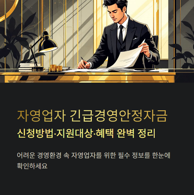 자영업자 긴급경영안정자금 신청방법 지원대상 혜택 안내