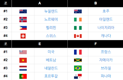 알트태그-여자월드컵 조편성 결과
