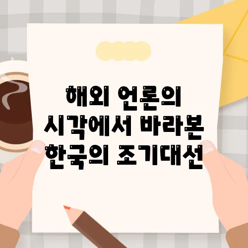 해외 언론의 시각에서 바라본 한국의 조기대선, 민주주의와 경제의 미래에 대한 기대감