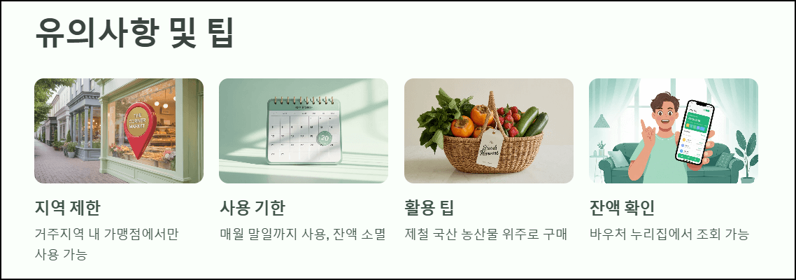농식품바우처 유의사항 및 팁