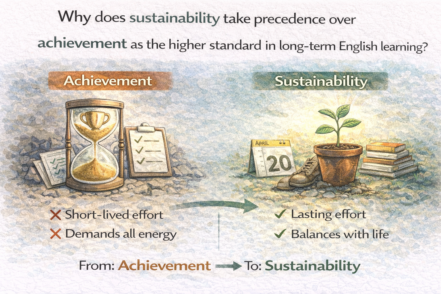 왜 장기 학습에서 지속 가능성은 성과보다 앞서는 기준이 되는가