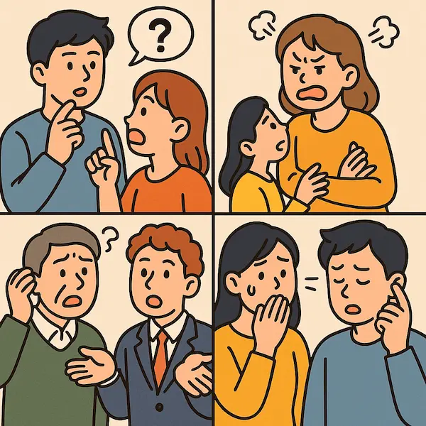 다양한 사람들의 대화모습