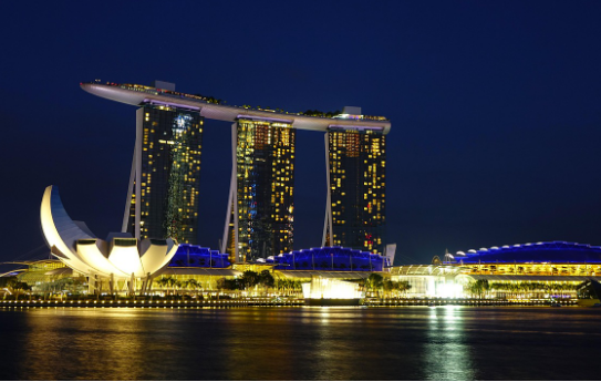 싱가포르 마리나베이의 모습