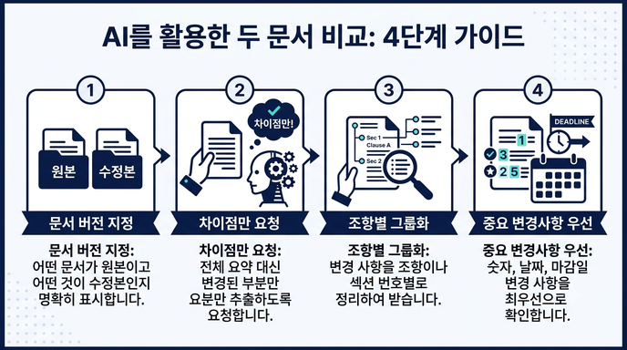 AI를 활용한 두 문서 비교: 4단계 가이드